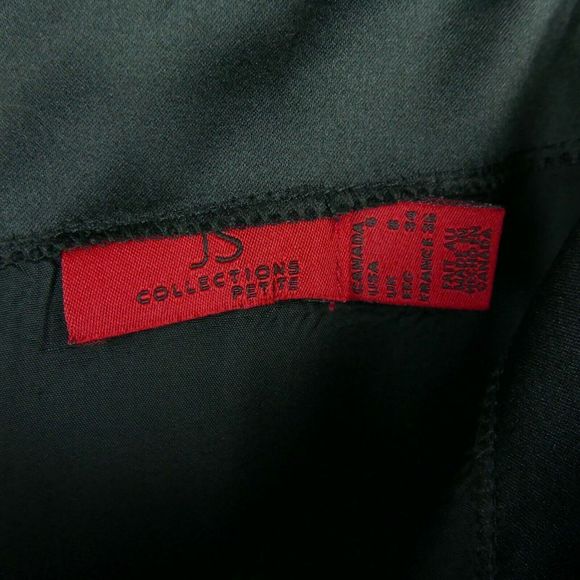 JS Collections Womens Black Satin Full Length Skirt Petite Formal Event Size 6 - Picture 4 of 4